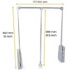 Penderie rabattable chromée pour armoire Hang Largeur réglable de 45 à 60 cm