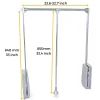 Penderie rabattable gris pierre pour armoire Hang Largeur télescopique de 60 à 83 cm