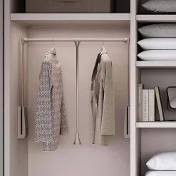 Penderie rabattable gris pierre pour armoire Hang Largeur télescopique de 60 à 83 cm