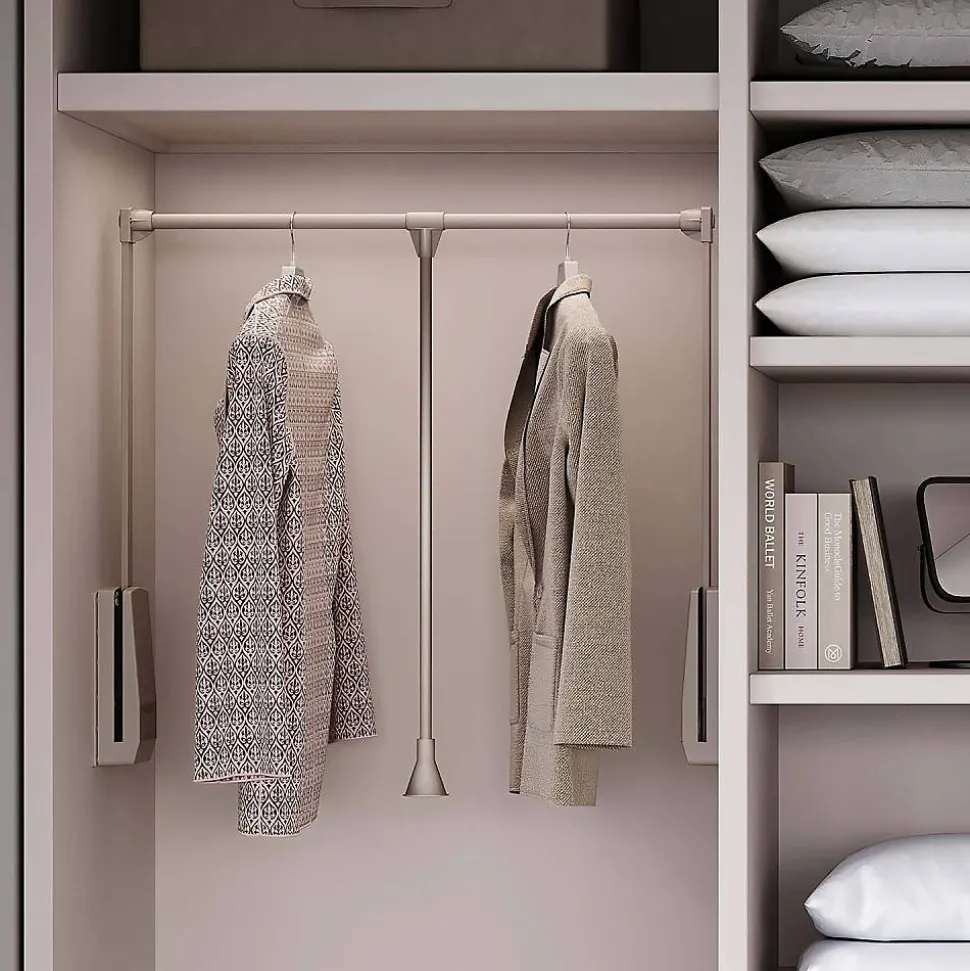 Penderie rabattable gris pierre pour armoire Hang Largeur télescopique de 60 à 83 cm