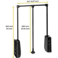 Penderie rabattable noire pour armoire Hang Largeur réglable de 83 à 150 cm
