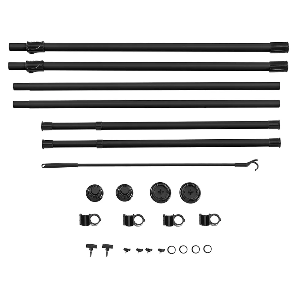 Penderie télescopique Kemi acier laqué 75 -115 cm noir en.casa