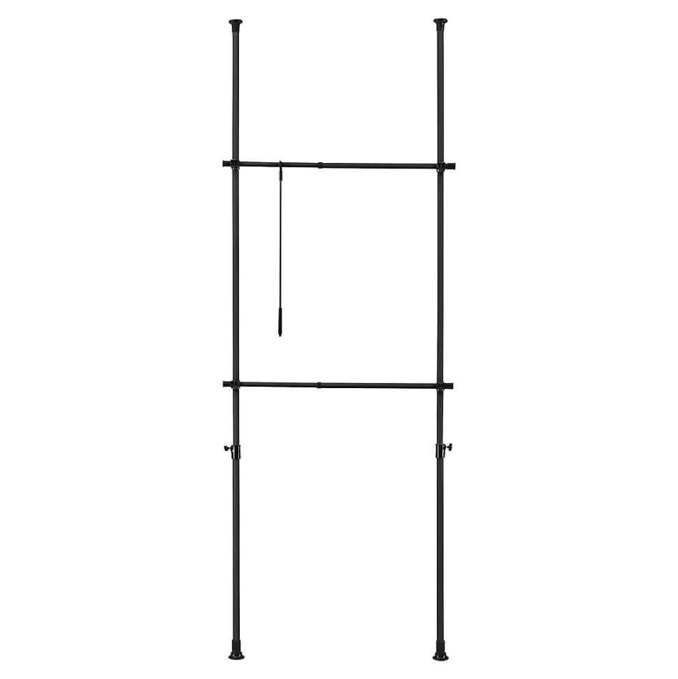 Penderie télescopique Kemi acier laqué 75 -115 cm noir en.casa