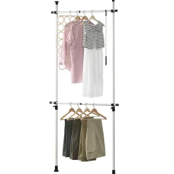 Penderie télescopique Kemi acier laqué 75 -115 cm blanc en.casa