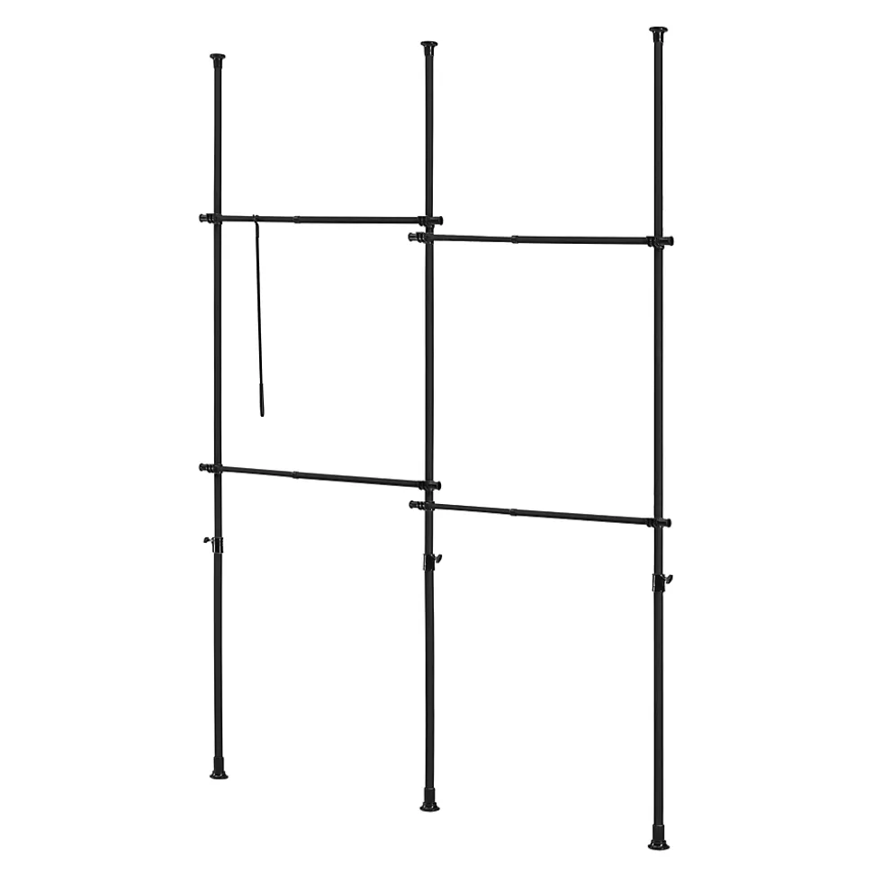 Penderie télescopique Kemi acier laqué 150 - 230 cm noir en.casa