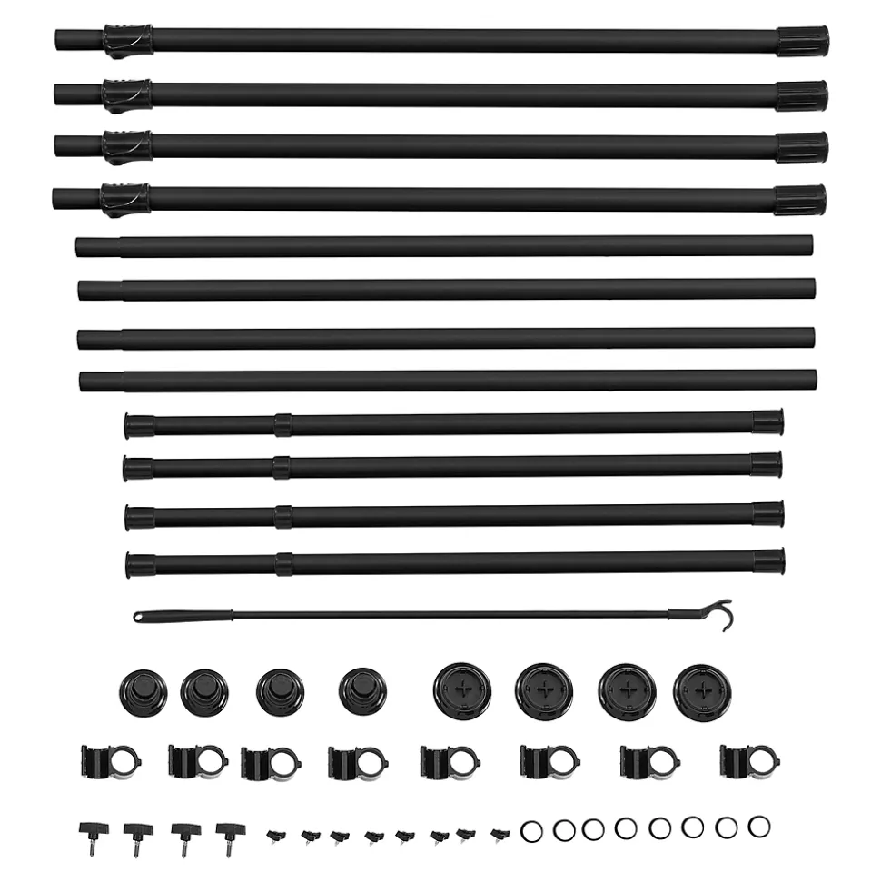 Penderie télescopique Kemi acier laqué 150 - 230 cm noir en.casa