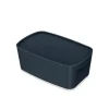 Petit bac de rangement avec couvercle 5 litres My Box Cosy - Gris