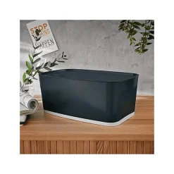 Petit bac de rangement avec couvercle 5 litres My Box Cosy - Gris