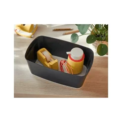 Petit bac de rangement avec couvercle 5 litres My Box Cosy - Gris