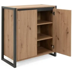 Petit Buffet de Rangement 2 Portes L80 cm - DENVER