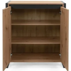 Petit Buffet de Rangement 2 Portes L80 cm - DENVER