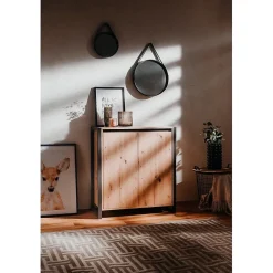 Petit Buffet de Rangement 2 Portes L80 cm - DENVER
