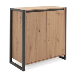 Petit Buffet de Rangement 2 Portes L80 cm - DENVER