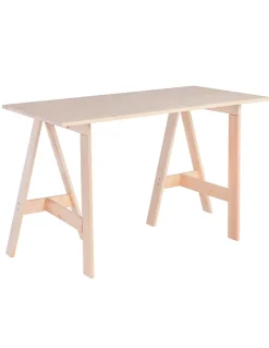 Petit bureau avec tréteau, bois de pin - 75.8x120x60 cm
