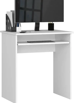 Petit bureau d'ordinateur AKORD STAR Blanc 68 cm couleur Blanc 1 étagère 68x51x74 cm