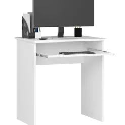 Petit bureau d'ordinateur AKORD STAR Blanc 68 cm couleur Blanc 1 étagère 68x51x74 cm