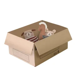 Petit carton déménagement large avec poignées H. 18 x L. 36 x l. 28 cm, capacité 18 L Pack and Mo vendu par 20 pièces