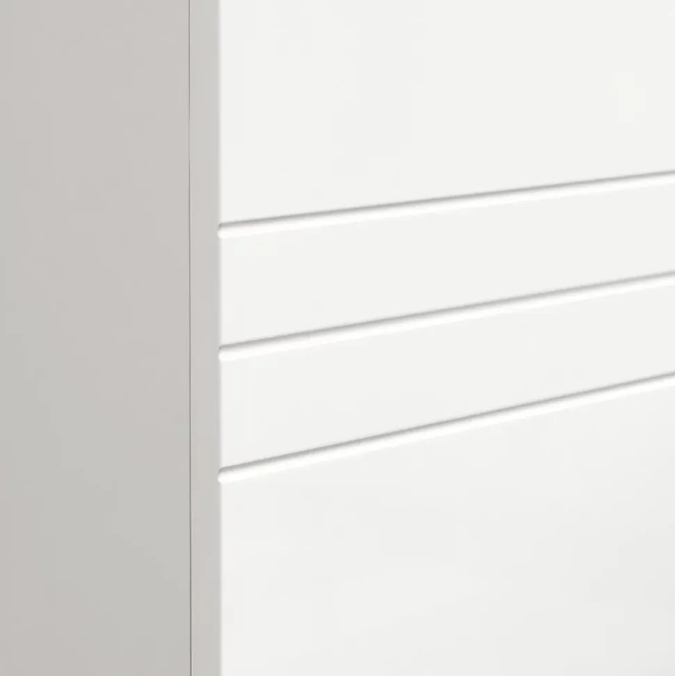 Petit meuble de rangement 1 tiroir et 2 portes blanc laqué - H80 cm