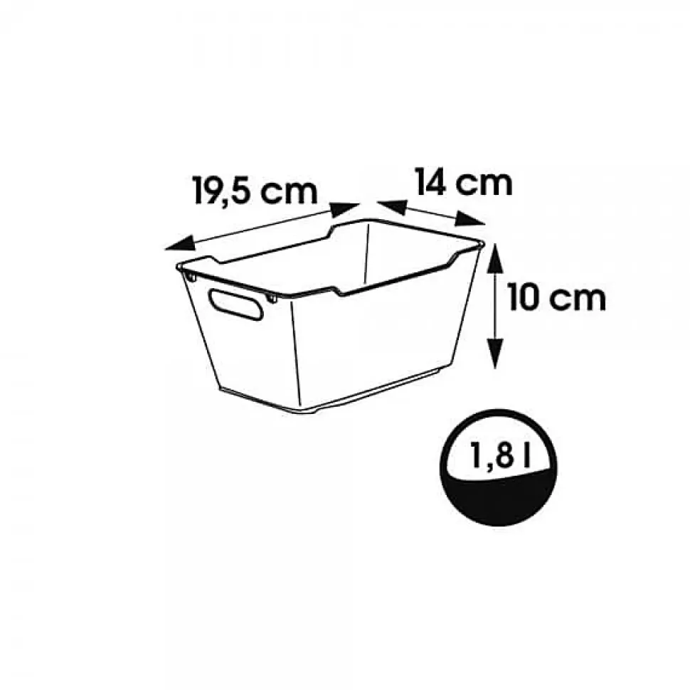 Petit panier de rangement élégant transparent 1,8 l - Gris