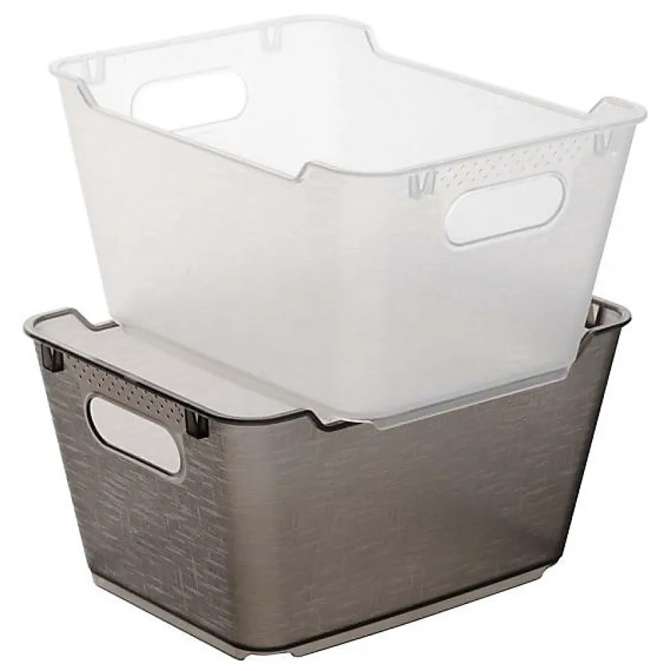 Petit panier de rangement élégant transparent 1,8 l - Gris