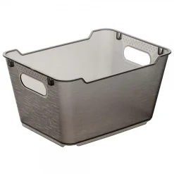 Petit panier de rangement élégant transparent 1,8 l - Gris