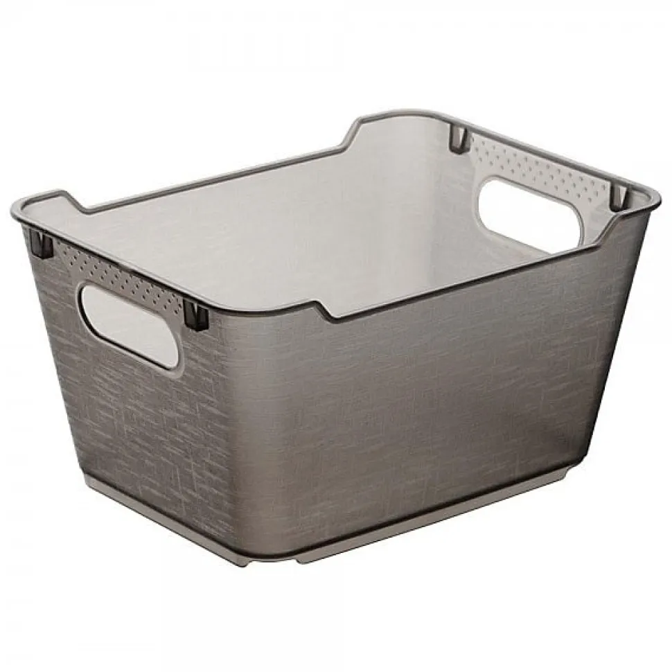 Petit panier de rangement élégant transparent 1,8 l - Gris