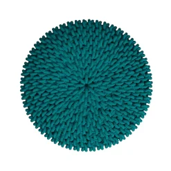 Petit tabouret tricot en coton vert céladon - Lisa