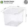 Petite Boîte carrée transparente 3 litres Classic 3 - Clips Blancs