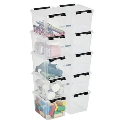 Petite Boîte carrée transparente 3 litres Classic 3 - Clips Blancs