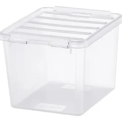 Petite Boîte carrée transparente 3 litres Classic 3 - Clips Blancs