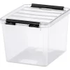 Petite Boîte carrée transparente 3 litres Classic 3 - Clips Noirs