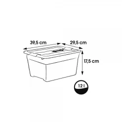 Petite boîte de rangement résistante empilable 12 litres - Rouge