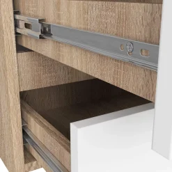 Petite Commode AKORD CL100 Chêne Sonoma 100 cm 6 tiroirs façade Blanche 100x35x57 cm