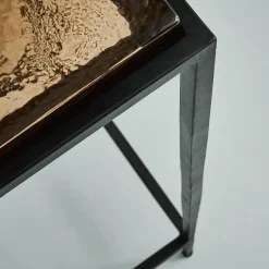 Petite console en verre fumé et métal L80 cm IGLOO