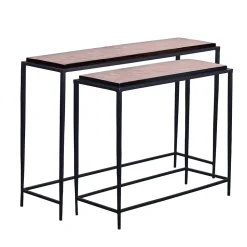 Petite console en verre fumé et métal L80 cm IGLOO