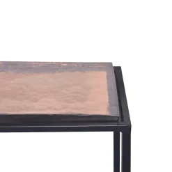 Petite console en verre fumé et métal L80 cm IGLOO