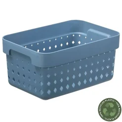 Petite Corbeille Elégante en Plastique Recyclé S - Bleu