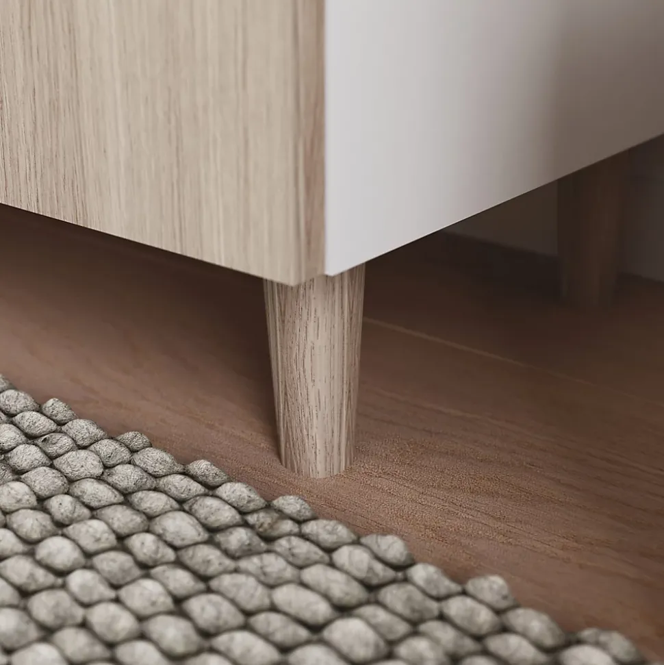 Pied en métal et bois GoodHome Atomia hauteur 11 cm vendu par 2