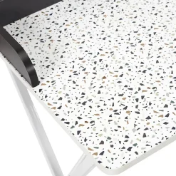 PINTO - Bureau Blanc Motifs Eclats Rebord Noir