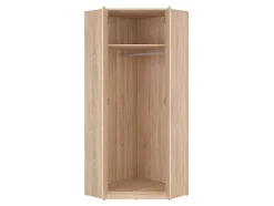 Placard armoire d'angle de 2 portes coloris Chêne sonoma - Longueur 79,5 x Largeur 79,5 x Hauteur 197 cm