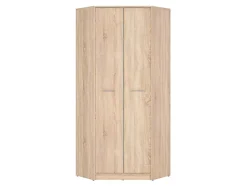 Placard armoire d'angle de 2 portes coloris Chêne sonoma - Longueur 79,5 x Largeur 79,5 x Hauteur 197 cm