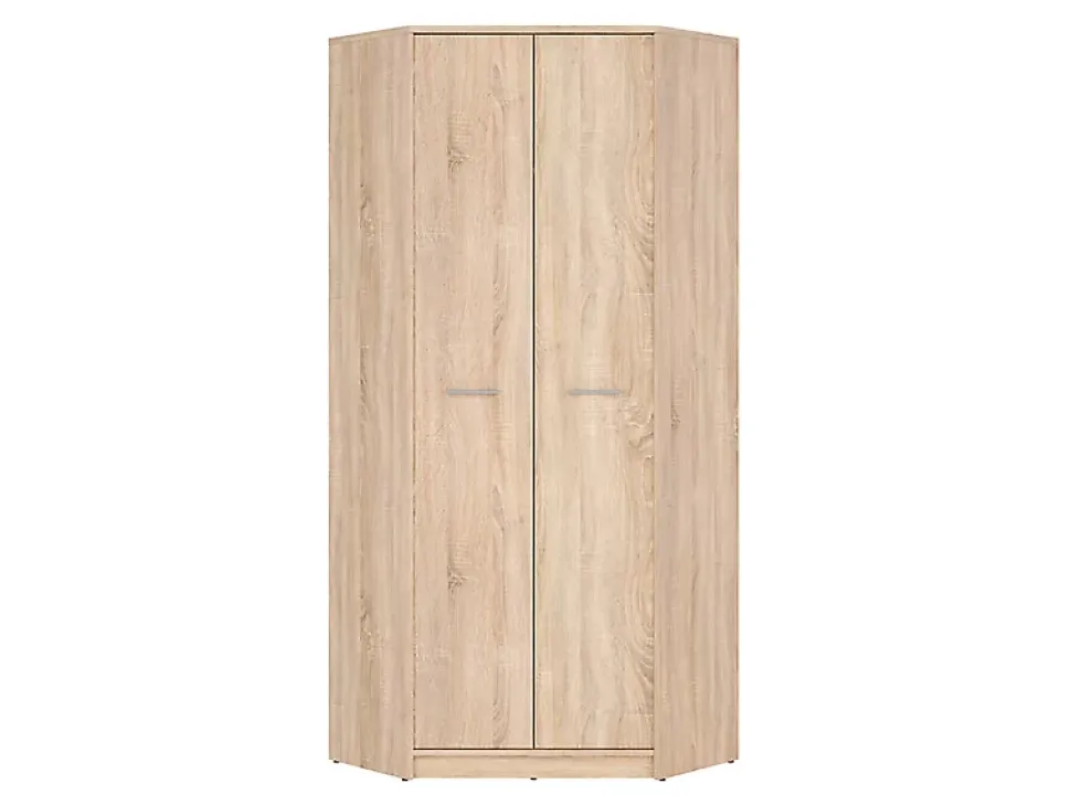 Placard armoire d'angle de 2 portes coloris Chêne sonoma - Longueur 79,5 x Largeur 79,5 x Hauteur 197 cm