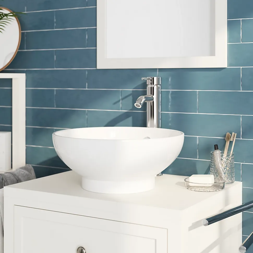 Plan de toilette blanc mat L.80 x l.45 x ép.2,8 cm, GoodHome Perma