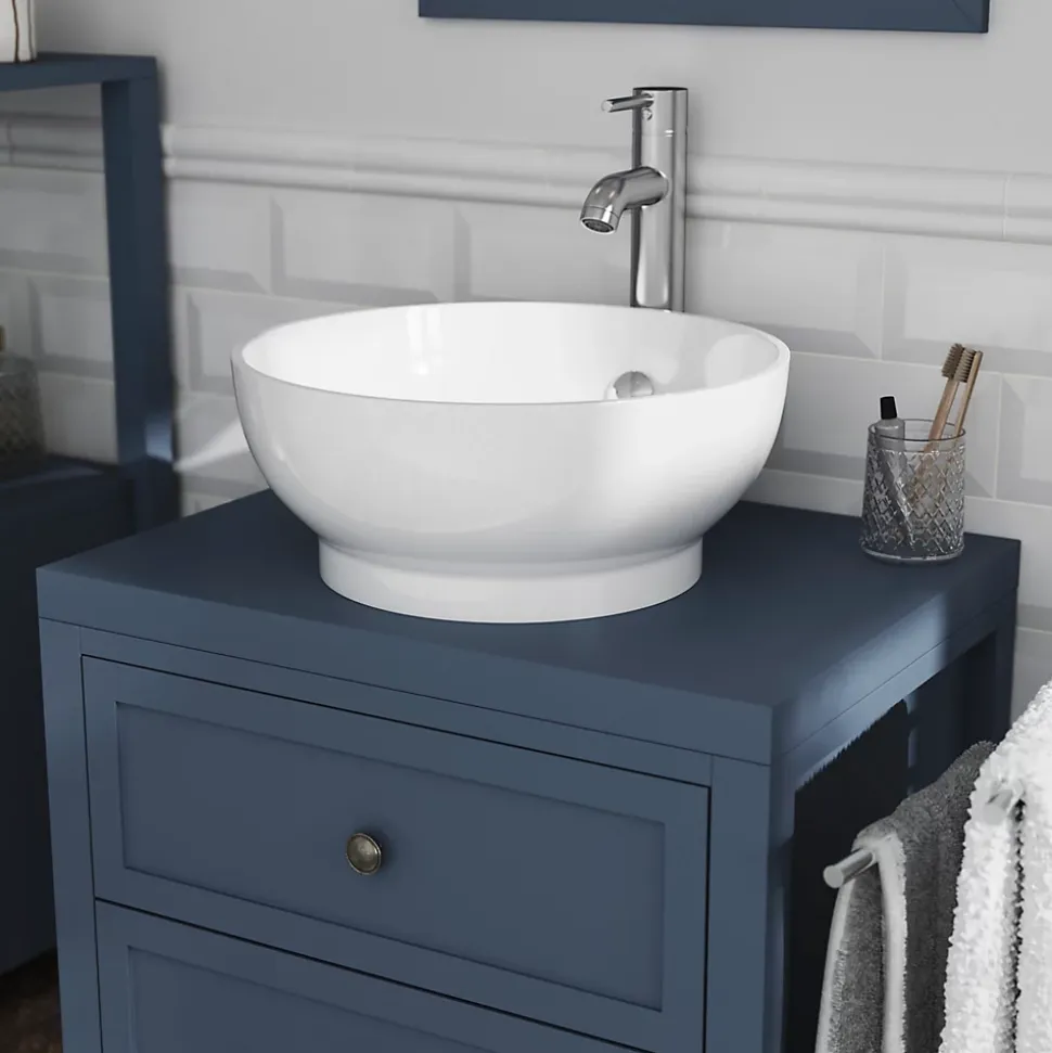 Plan de toilette bleu mat L.60 x l.45 x ép.2,8 cm, GoodHome Perma