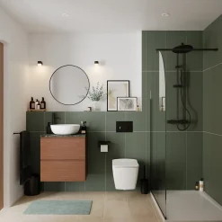 Plan de toilette effet marbre vert L.60 x l.45 x ép.2 cm, GoodHome Cadélia