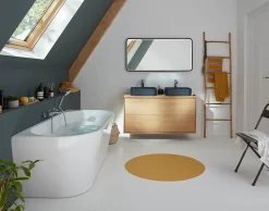 Plan de toilette GoodHome Avela placage chêne 120 cm