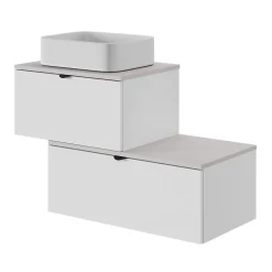 Plan de toilette L.60 x l.45 x ép.1,8 cm, beige cachemire, Kentia