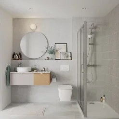 Plan de toilette L.100 x l.45 x ép.2 cm effet marbre beige Cadélia