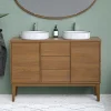 Plan de toilette placage chêne L.120 x 45 cm Kabayan
