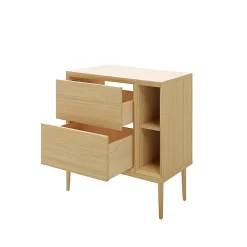 Plan de toilette placage chêne L.80 x l.45 x ép.1,8 cm GoodHome Avela